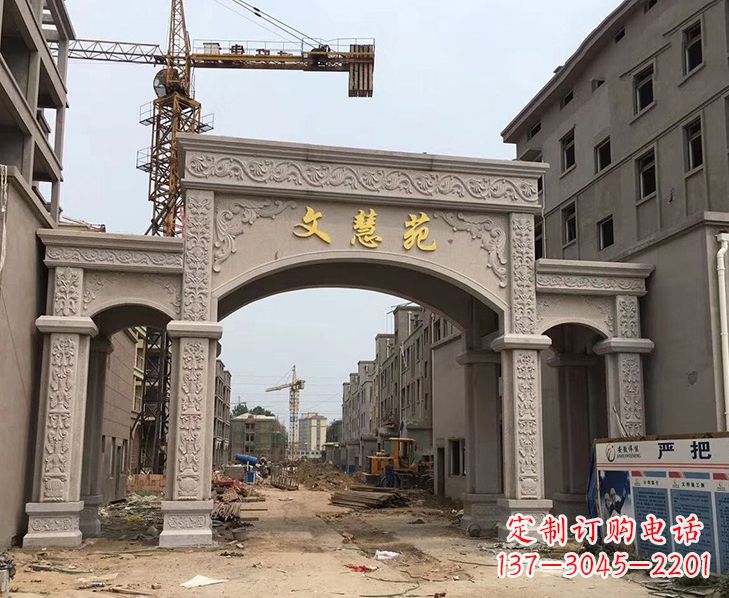 泰安艺术精美的不锈钢牌坊雕塑