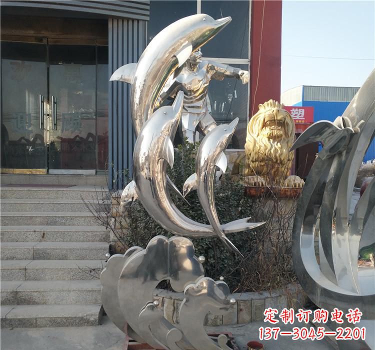 泰安不锈钢海豚雕塑——精美外观,传递环保理念