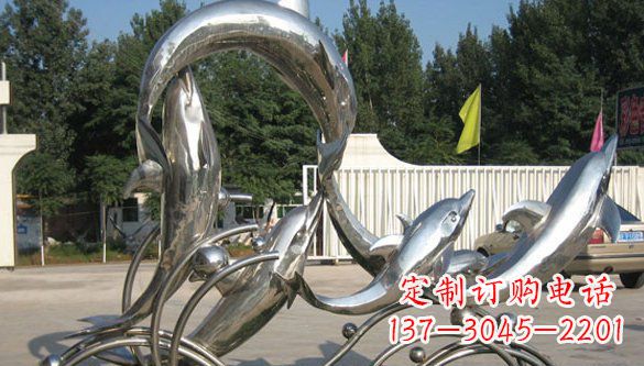 泰安不锈钢海豚雕塑精美雕刻展现海洋之美