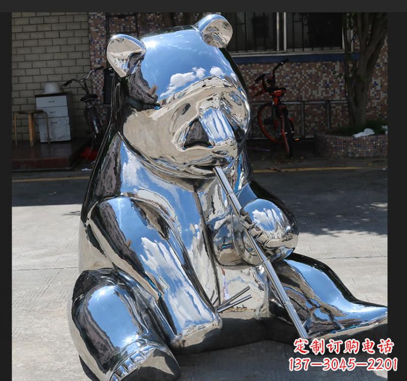泰安不锈钢动物熊雕塑来自自然的美丽