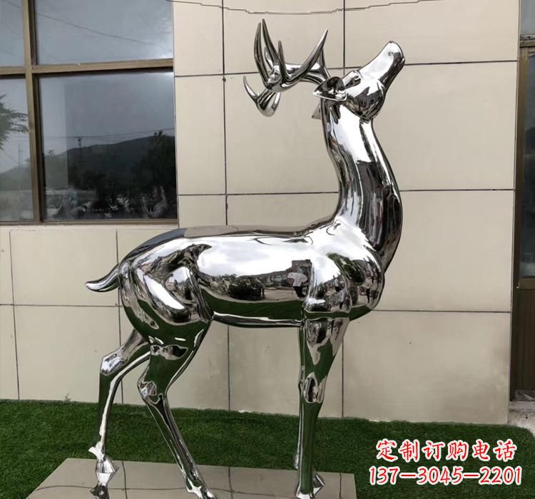 泰安不锈钢动物梅花鹿雕塑