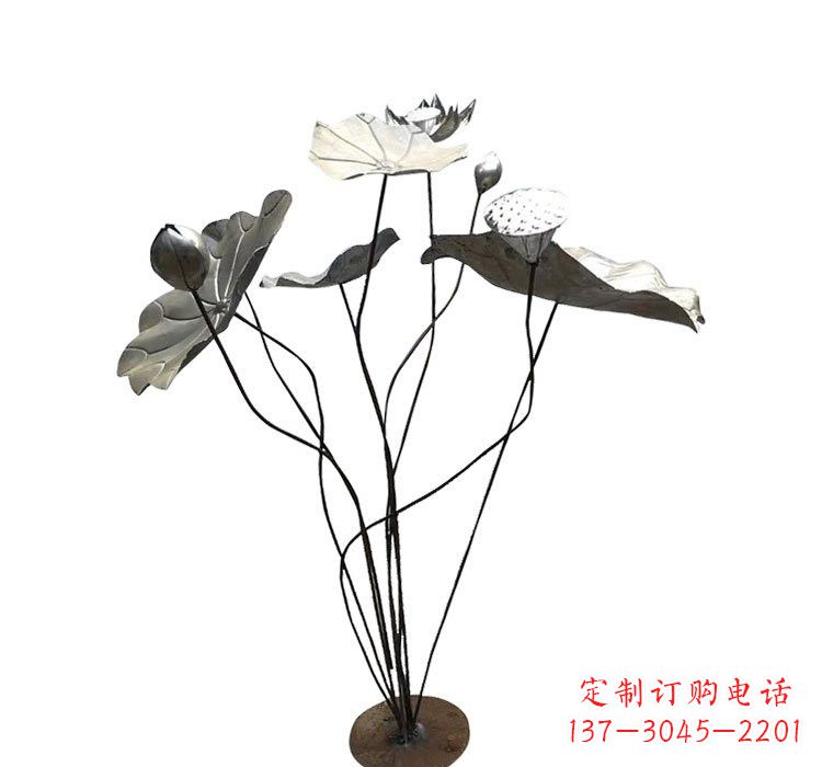 泰安不锈钢锻造莲花雕塑精美外形,长久耐用