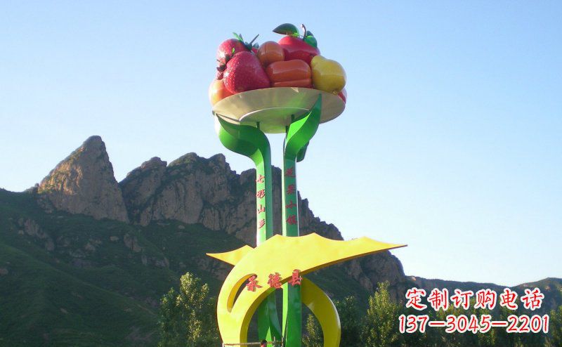 泰安不锈钢制作的苹果雕塑