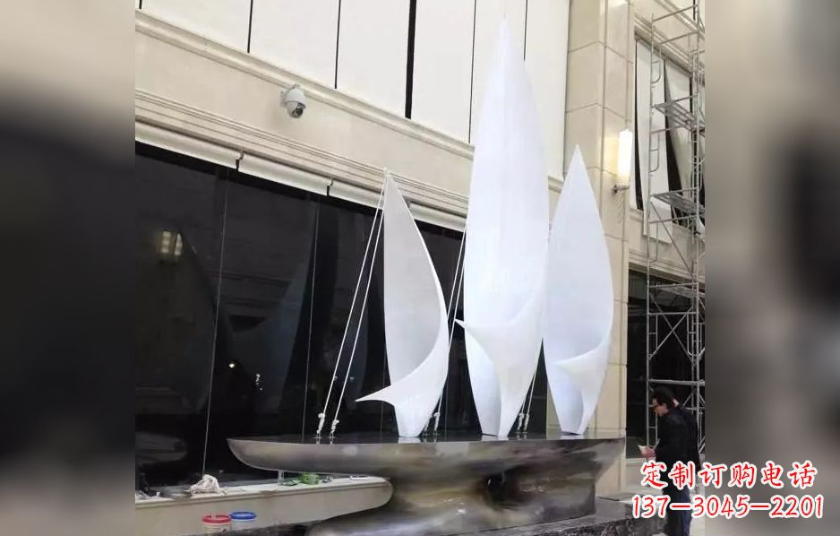 泰安不锈钢帆船海洋迷人的雕塑