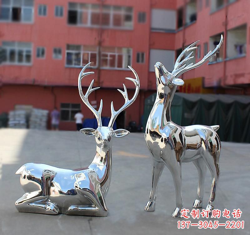 泰安不锈钢仿真动物梅花鹿雕塑