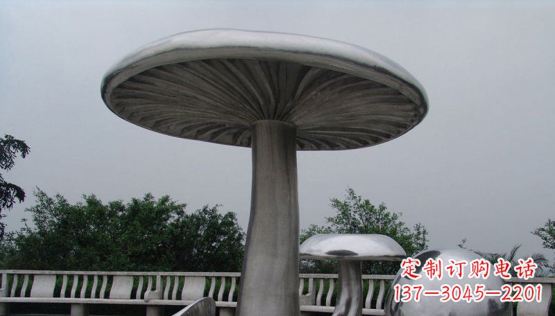 泰安不锈钢仿真蘑菇凉亭雕塑