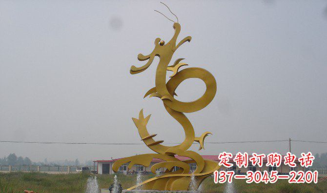 泰安不锈钢飞龙雕塑精美传承中华文化