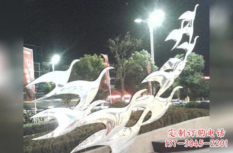 泰安不锈钢大雁雕塑一种高雅的艺术美学