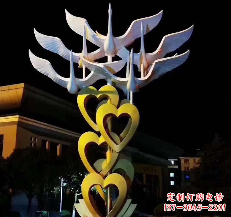 泰安不锈钢飞翔大雁雕塑