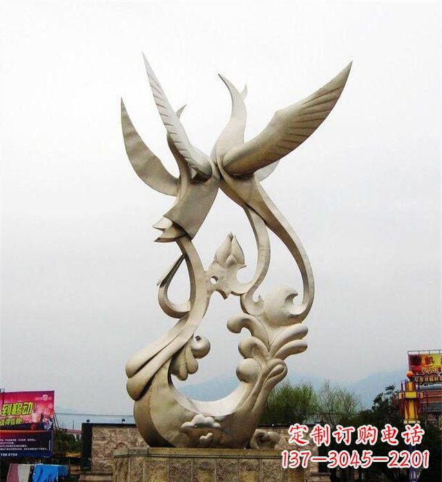 泰安不锈钢凤凰雕塑传承古代美学