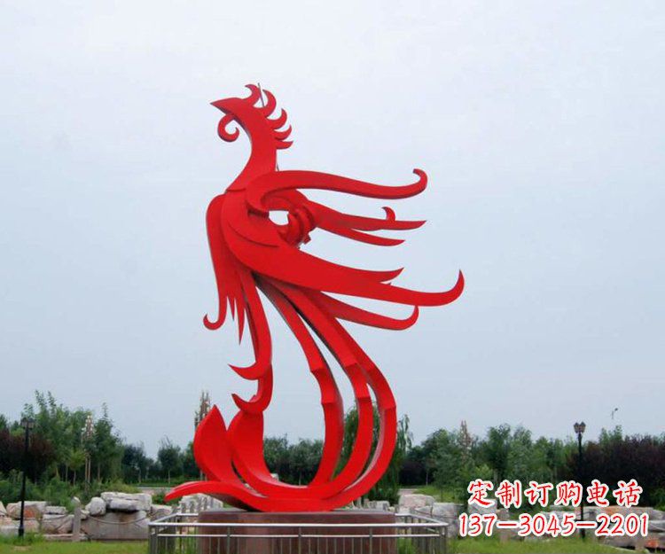 泰安精美凤凰雕塑点亮凤凰公园