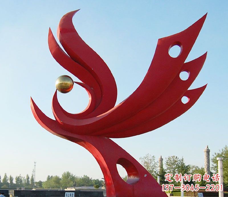 泰安不锈钢凤凰广场雕塑 (2)