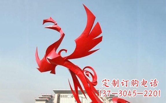 泰安不锈钢凤凰展翅雕塑精致的艺术品