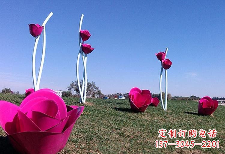 泰安不锈钢玫瑰雕塑美丽的艺术之作