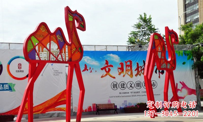 泰安不锈钢骆驼雕塑——精美的艺术之作