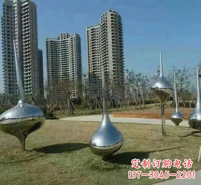泰安不锈钢陀螺雕塑精美装饰公园环境