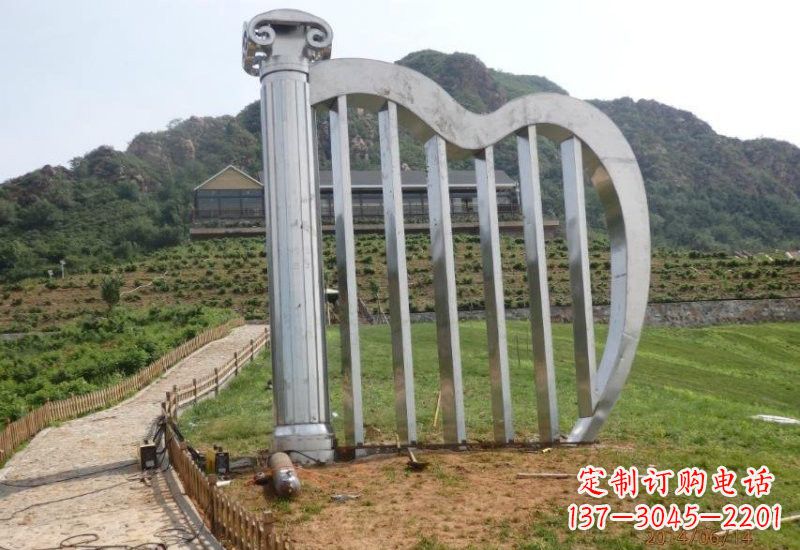 泰安不锈钢竖琴雕塑一曲轻柔的旋律