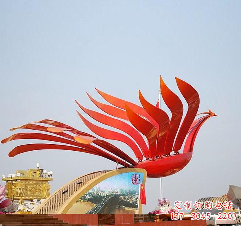泰安不锈钢凤凰雕塑——美丽的象征
