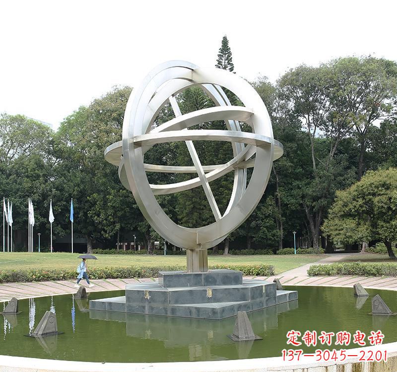 泰安不锈钢地球仪雕塑把地球放在手中