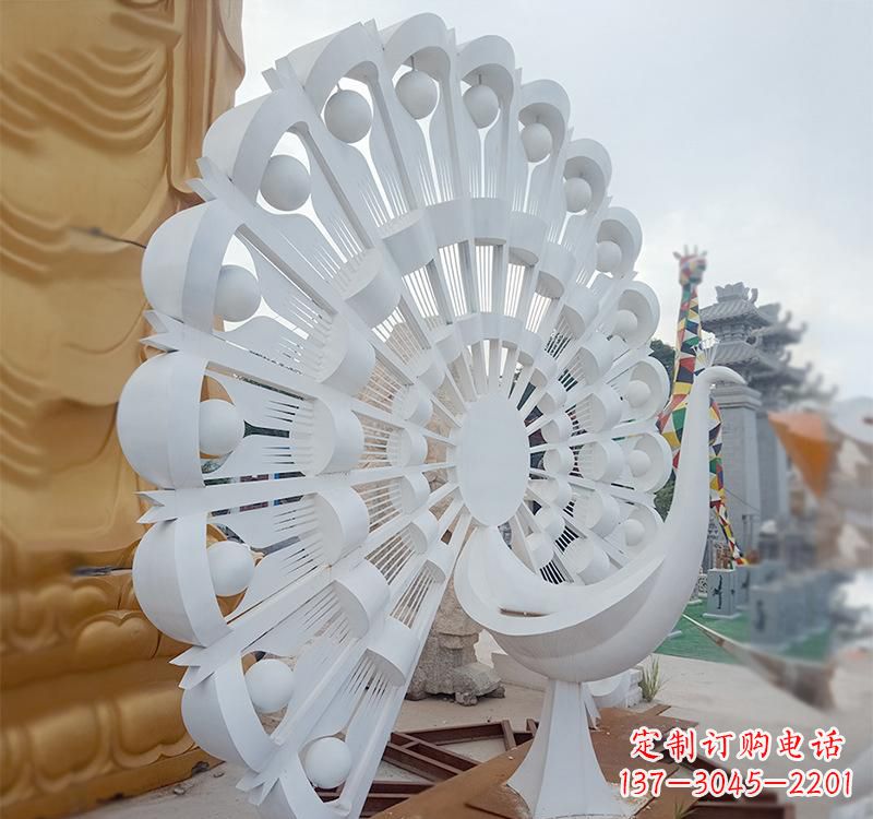 泰安不锈钢公园动物孔雀雕塑
