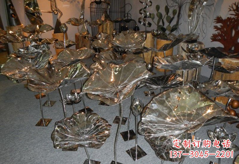 泰安不锈钢荷叶雕塑——缔造美丽公园