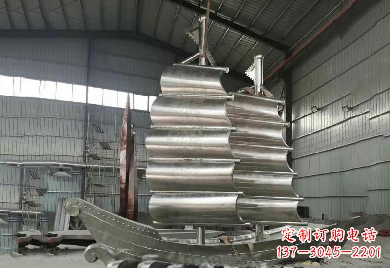 泰安不锈钢帆船雕塑美丽的海洋艺术