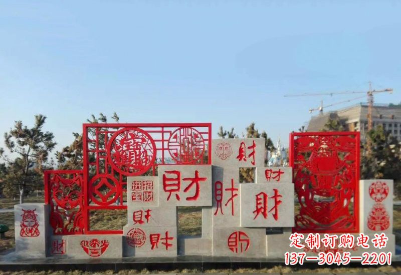 泰安不锈钢福禄寿雕塑象征着美好生活
