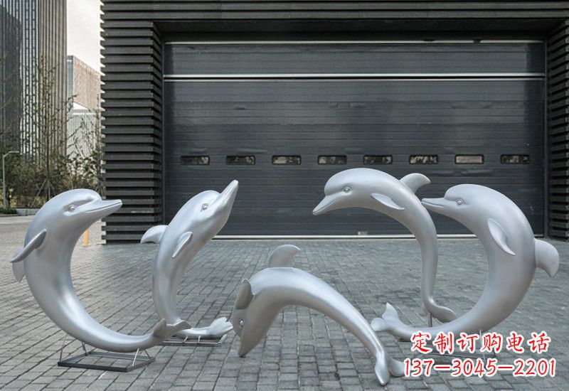 泰安海豚的精灵——不锈钢公园海豚雕塑