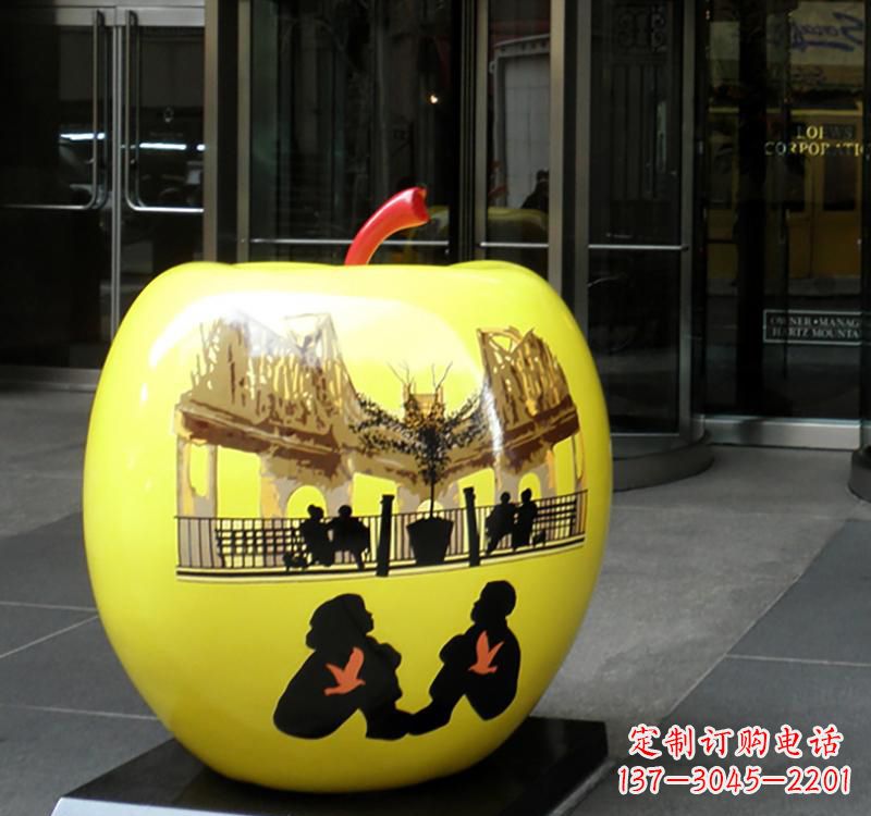 泰安不锈钢苹果雕塑——一座精美的公园景观