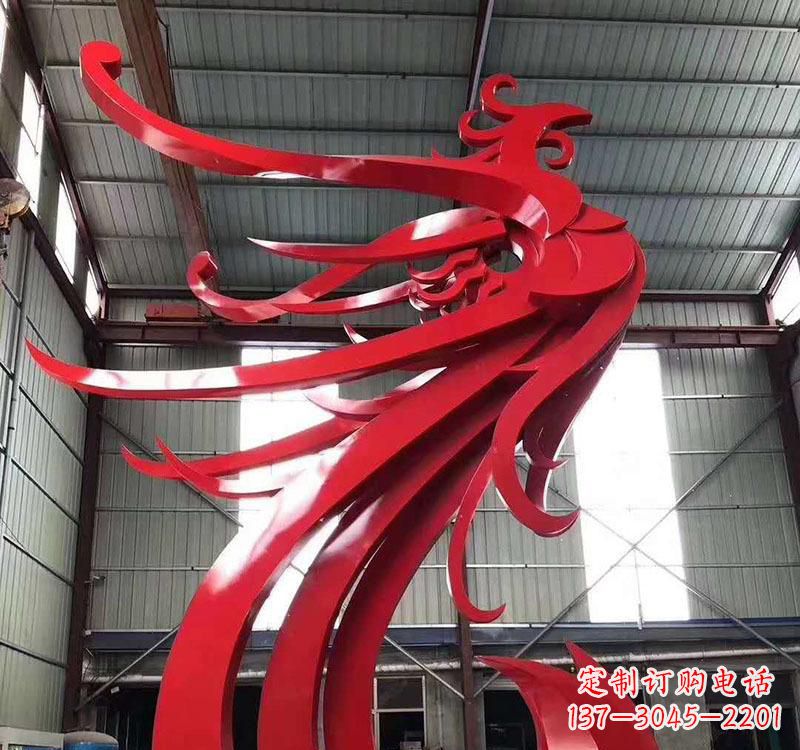 泰安不锈钢凤凰雕塑高雅而精致