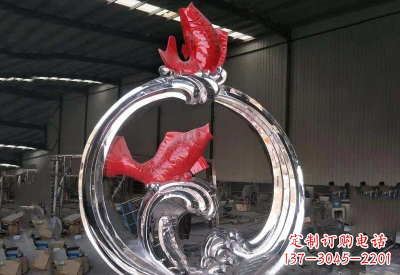 泰安不锈钢跃龙门雕塑——浪漫传奇的见证
