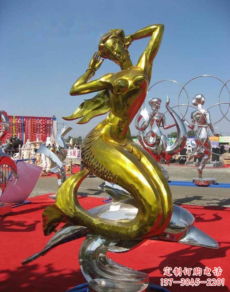 泰安不锈钢美人鱼雕塑——美丽的象征