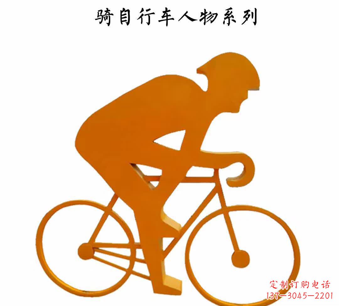 泰安不锈钢自行车雕塑——点缀公园美景