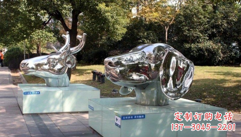 泰安不锈钢十二生肖动物头像雕塑的魅力
