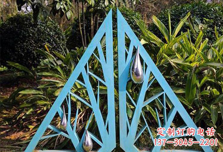 泰安不锈钢树枝雕塑——点缀不锈钢公园美景