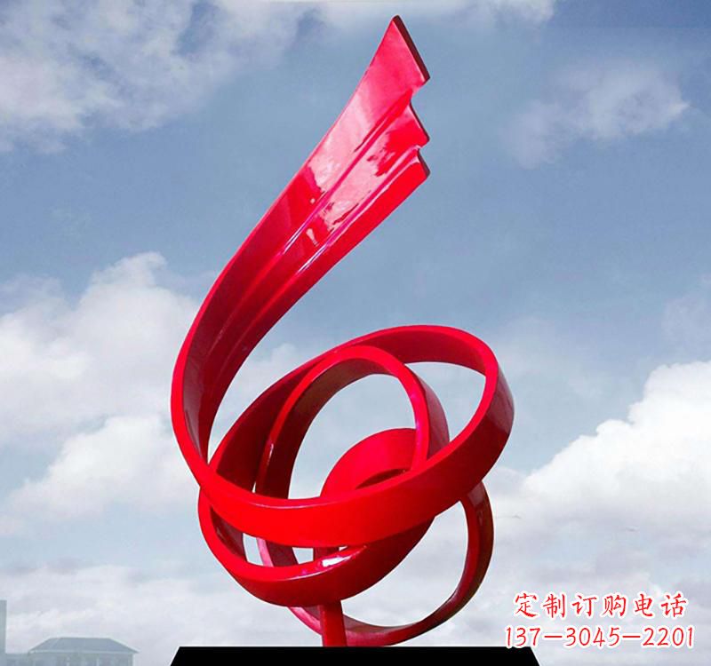 泰安美丽的飘带雕塑——城市的精灵