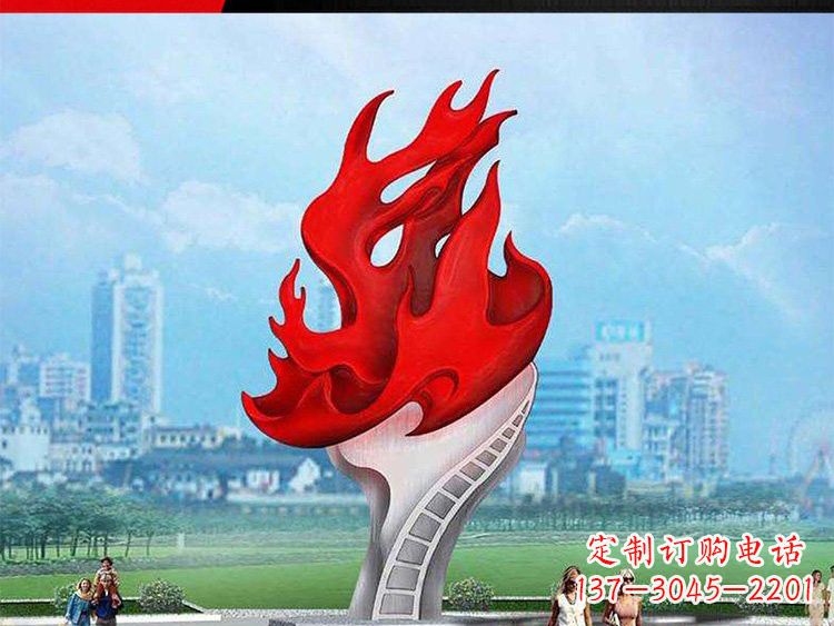 泰安不锈钢火炬雕塑——激发民族自信的象征