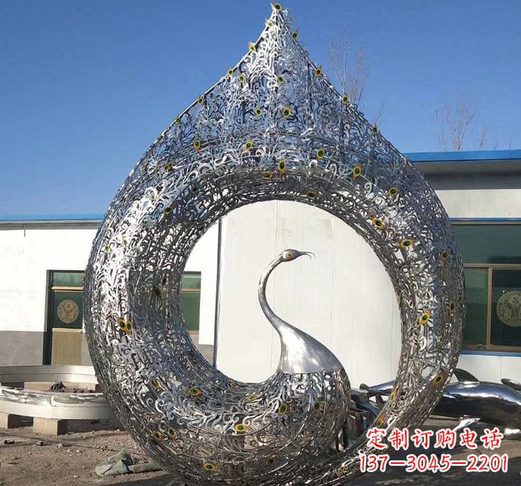 泰安优雅的不锈钢孔雀雕塑