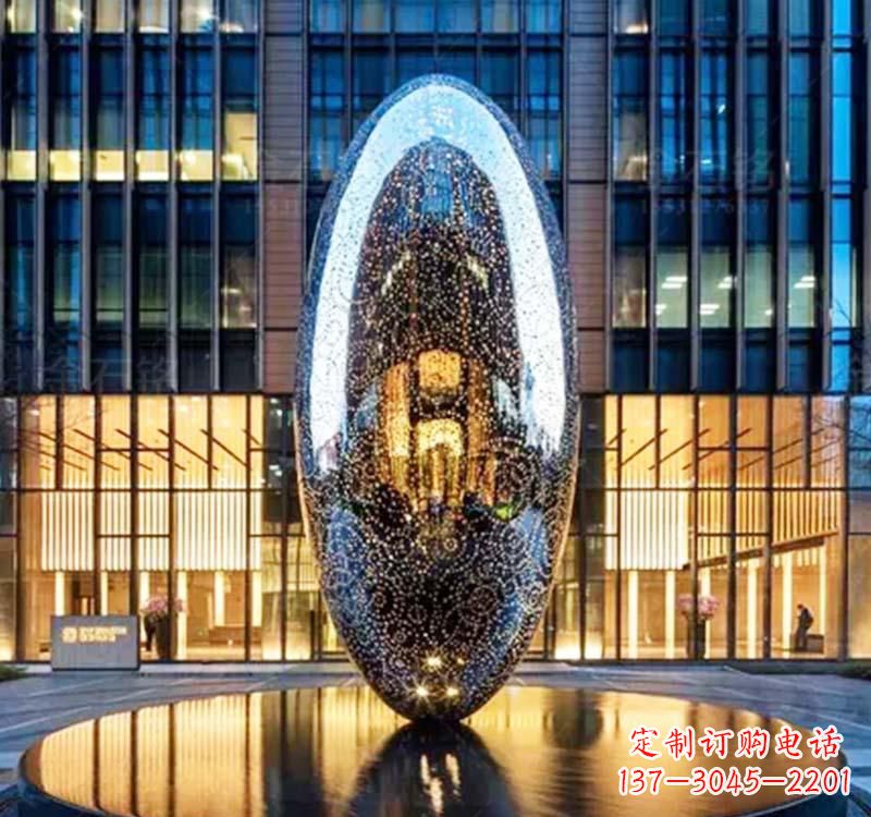 泰安不锈钢广场抽象圆环雕塑