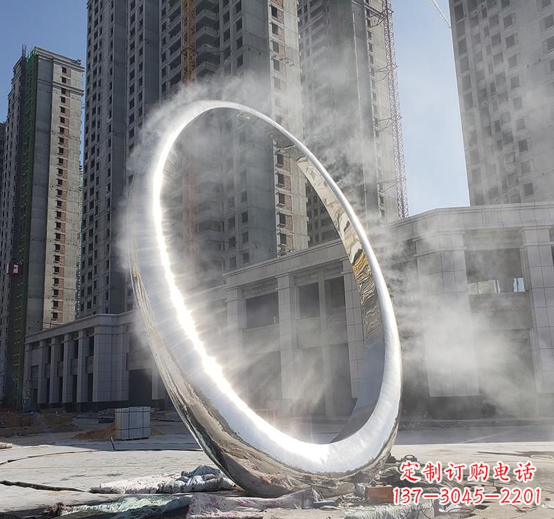 泰安不锈钢圆环雕塑给城市带来独特美感