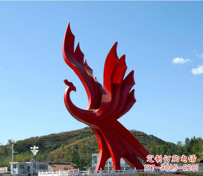 泰安不锈钢广场凤凰雕塑1