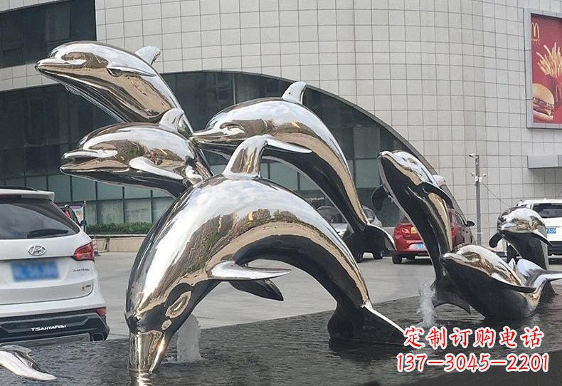 泰安不锈钢海豚雕塑——精美绝伦