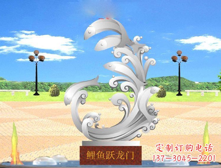 泰安不锈钢广场上的龙雕塑