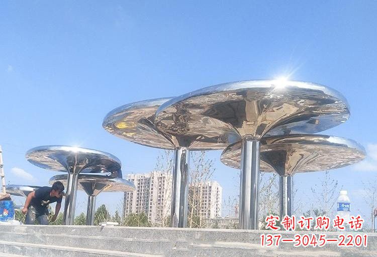 泰安不锈钢广场凉亭雕塑——精美雕塑点缀美丽环境