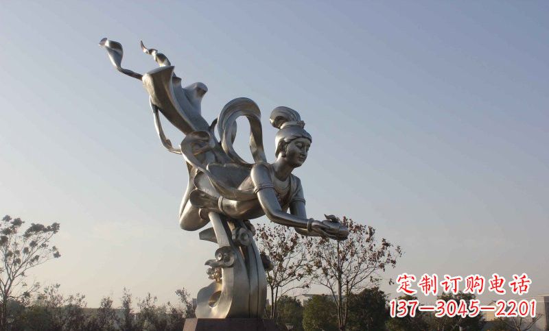 泰安不锈钢蟠桃仙女雕塑美丽的传说