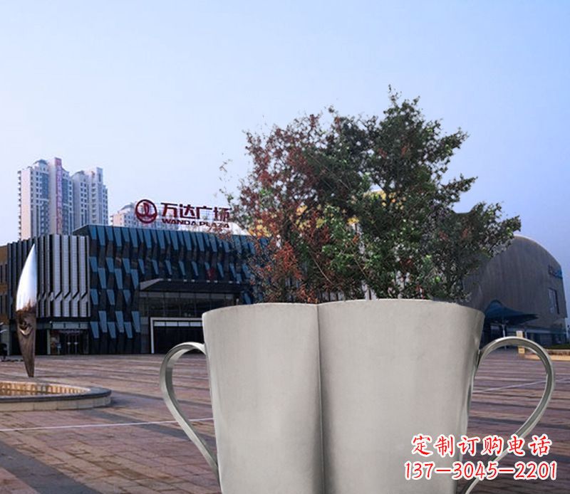 泰安不锈钢花盆雕塑带来精致的艺术感受