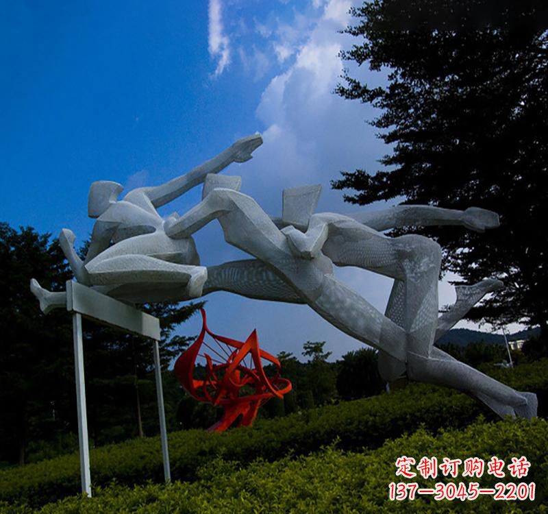 泰安不锈钢中的运动员雕塑
