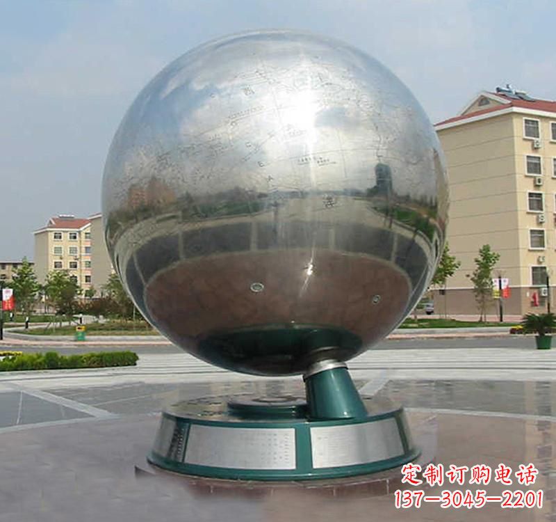 泰安不锈钢地球雕塑现代艺术的精美结合