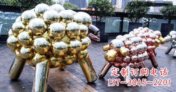 泰安不锈钢动物雕塑肖恩的小羊