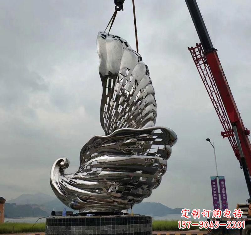 泰安不锈钢海螺雕塑象征着海洋的美丽